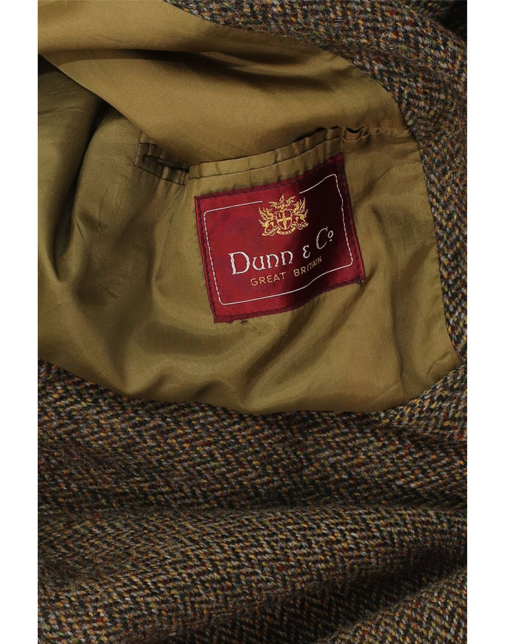 DUNN &CO Abrigo para hombre UK 40 Large Khaki Herringbone