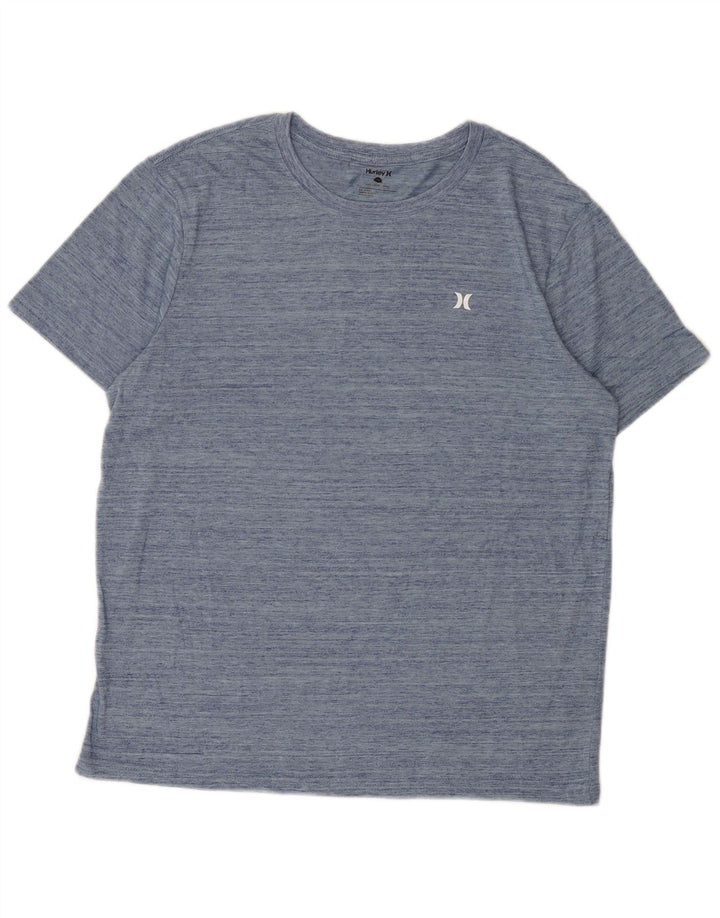 Hurley - Camiseta para hombre, talla grande, poliéster moteado en azul