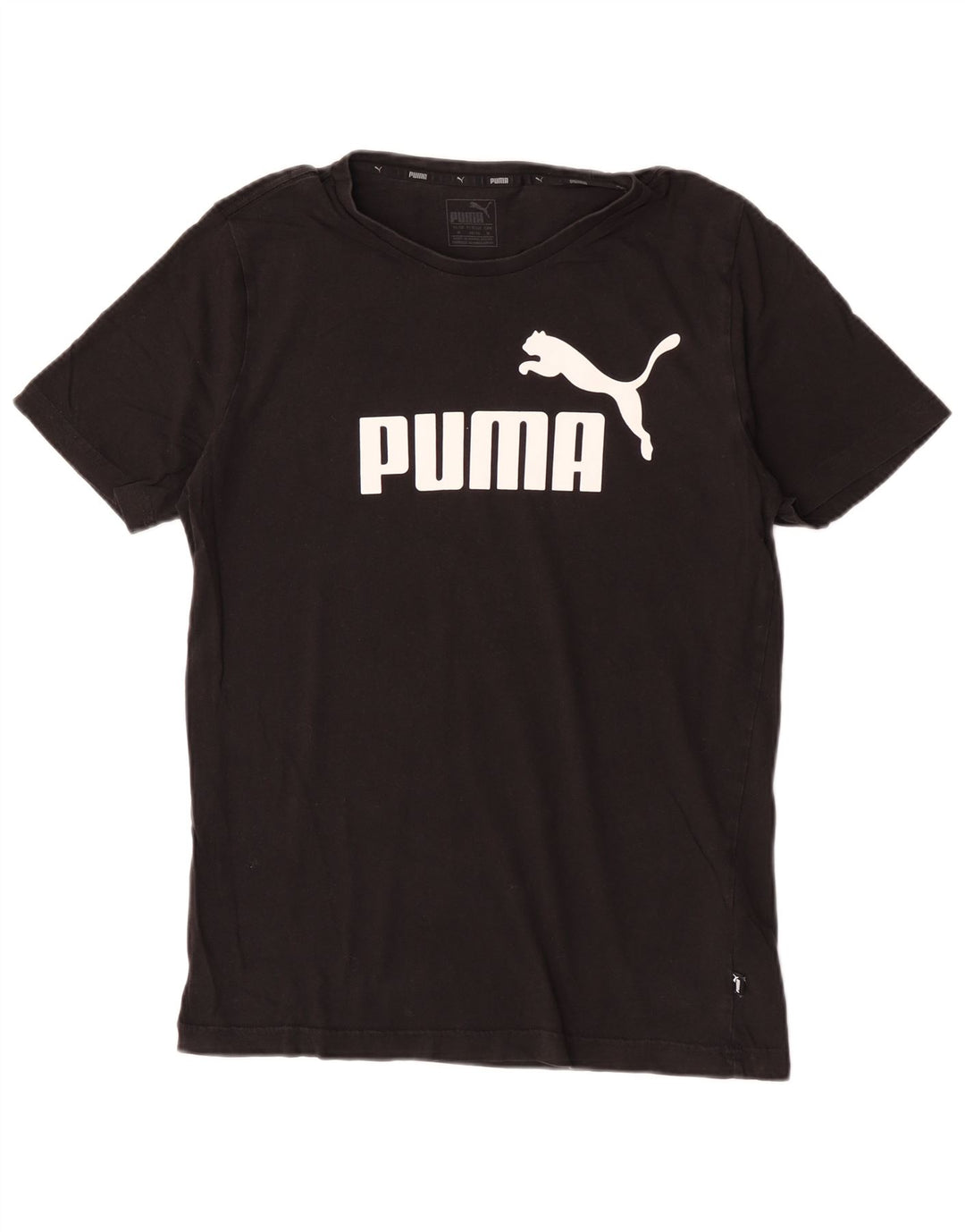 Puma Camiseta gráfica para hombre Top Medium Black Cotton