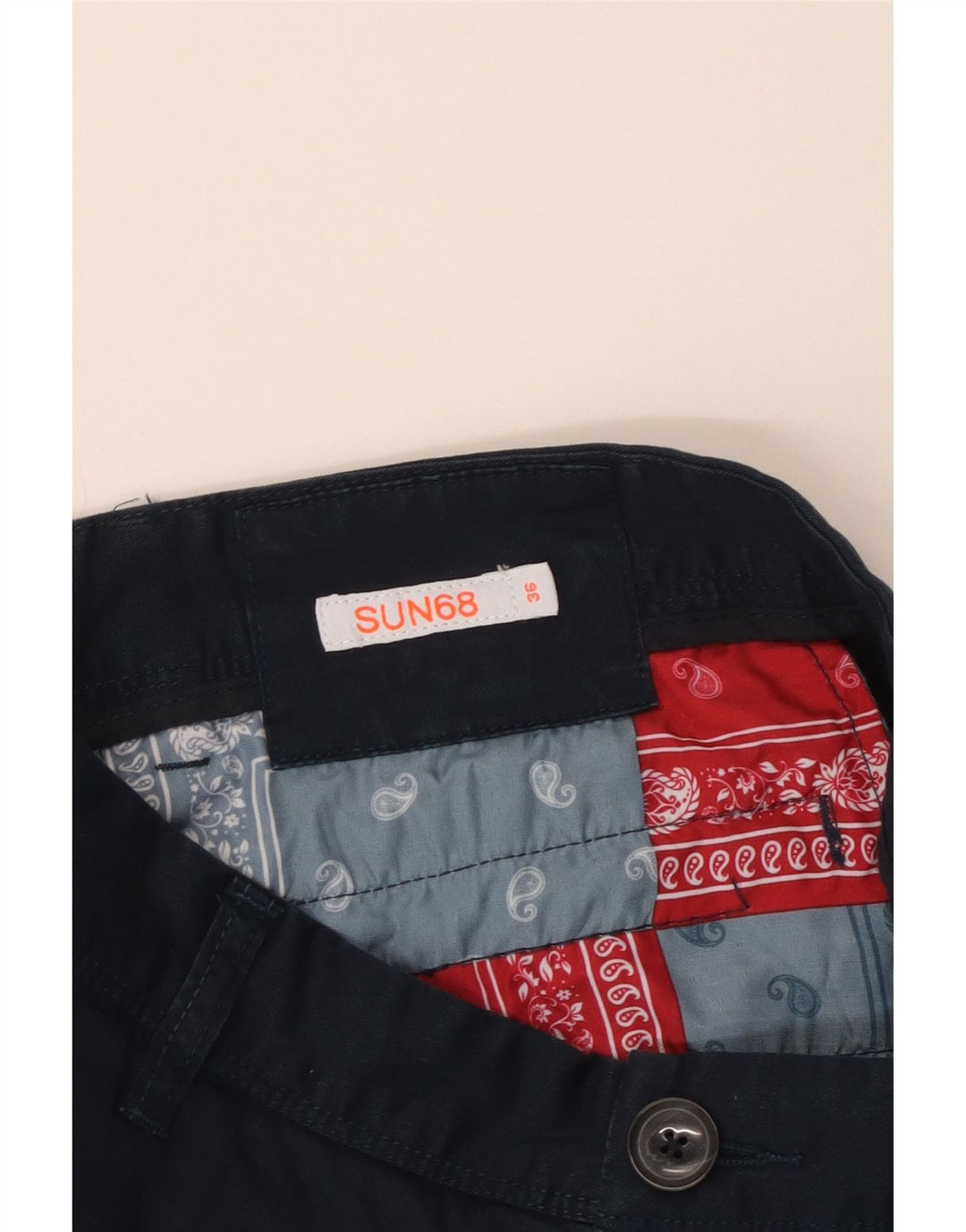 Sun68 Pantalones cortos tipo cargo para hombre W36 Grande Azul marino