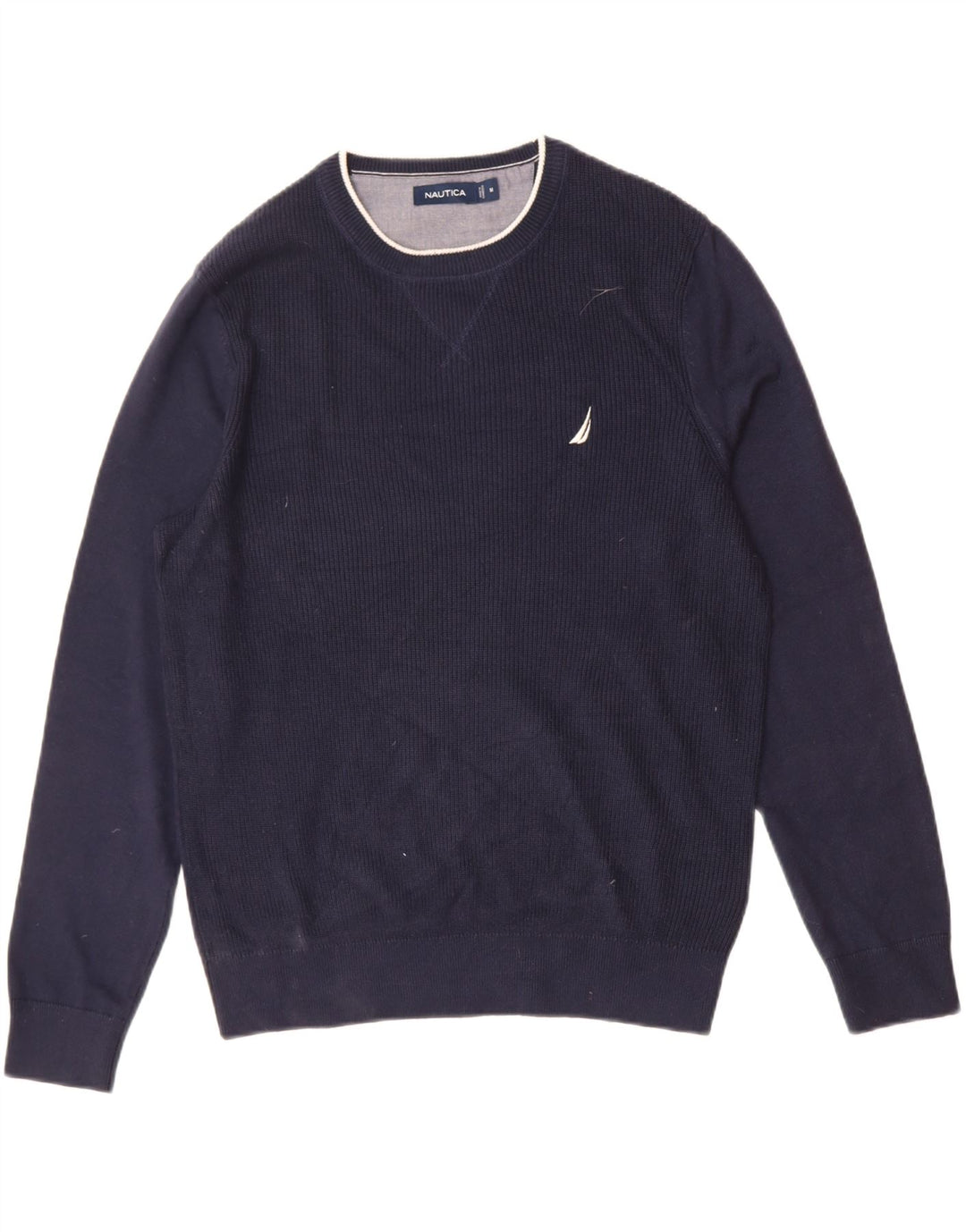 NAUTICA Mens Crew Neck Jumper Sweater Medium Navy Blue Cotton Vintage Nautica and Second-Hand Nautica from Messina Hembry 