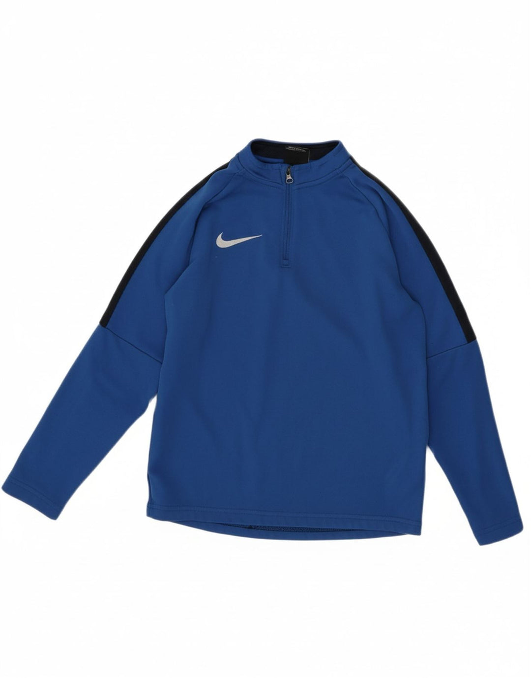 NIKE Boys Zip Neck Tracksuit Top Jacket 8-9 Years Small  Blue Colourblock