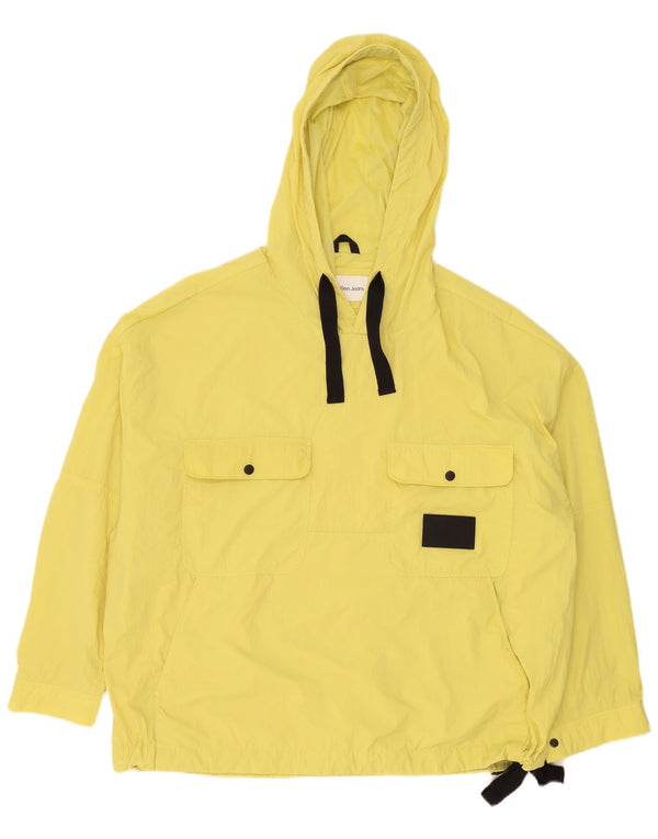 Calvin Klein Jeans Chaqueta impermeable con capucha y ajuste holgado para hombre UK 42 XL Amarillo