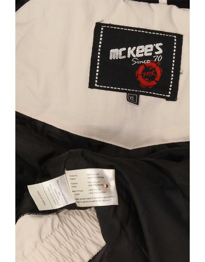 MC Kee's Chaqueta de esquí para hombre UK 42 XL Nylon color block blanco
