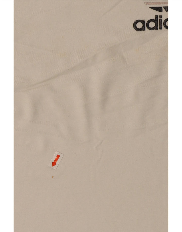 ADIDAS Mens T-Shirt Top 2XL White Cotton Vintage Adidas and Second-Hand Adidas from Messina Hembry 