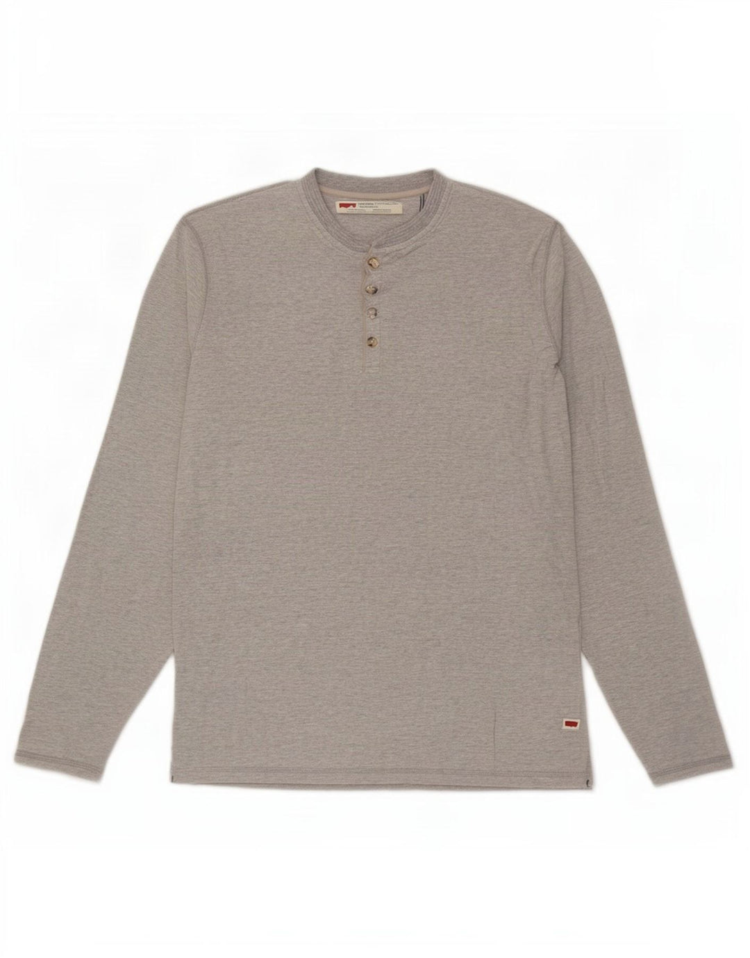 Levi's Top de corte estándar para hombre, manga larga, moteado en gris medio