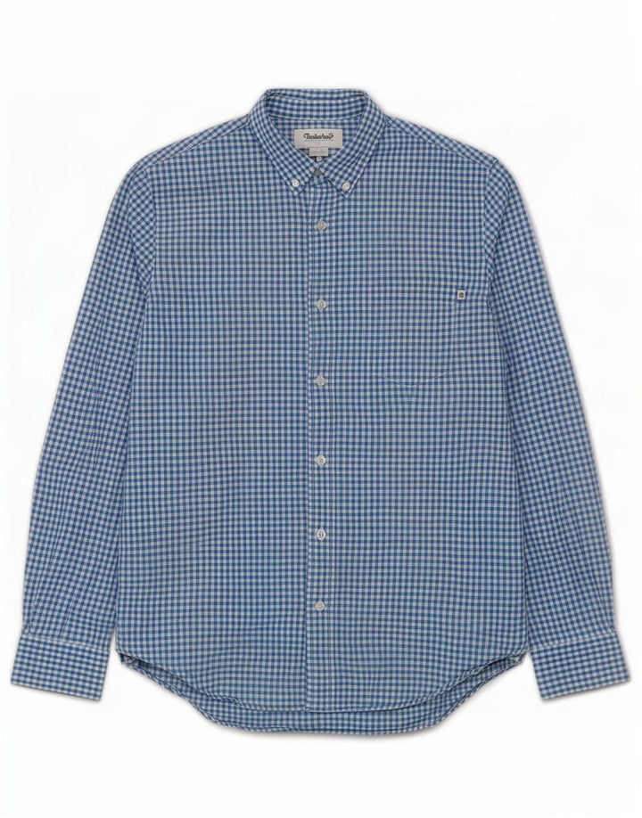 Camisa Timberland Hombre Regular Fit Algodón A Cuadros Azul Medio