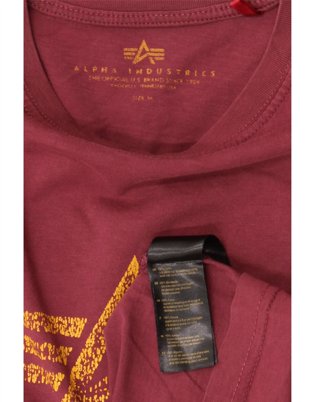 ALPHA INDUSTRIES Camiseta gráfica para mujer Top UK 44 Algodón medio burdeos