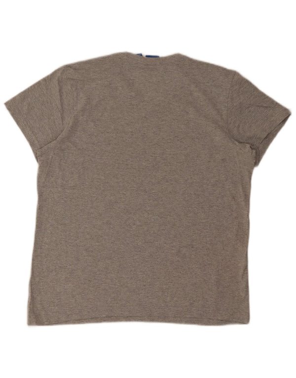 Adidas Hombre Camiseta Gráfica Top Algodón Gris Medio