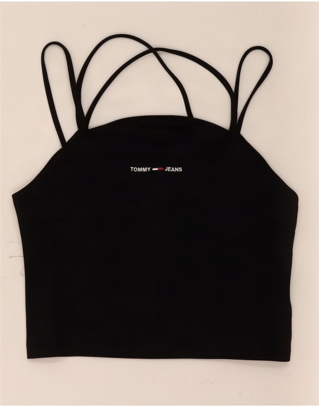 Tommy Hilfiger Top corto halter para mujer UK 12 Mediano Negro
