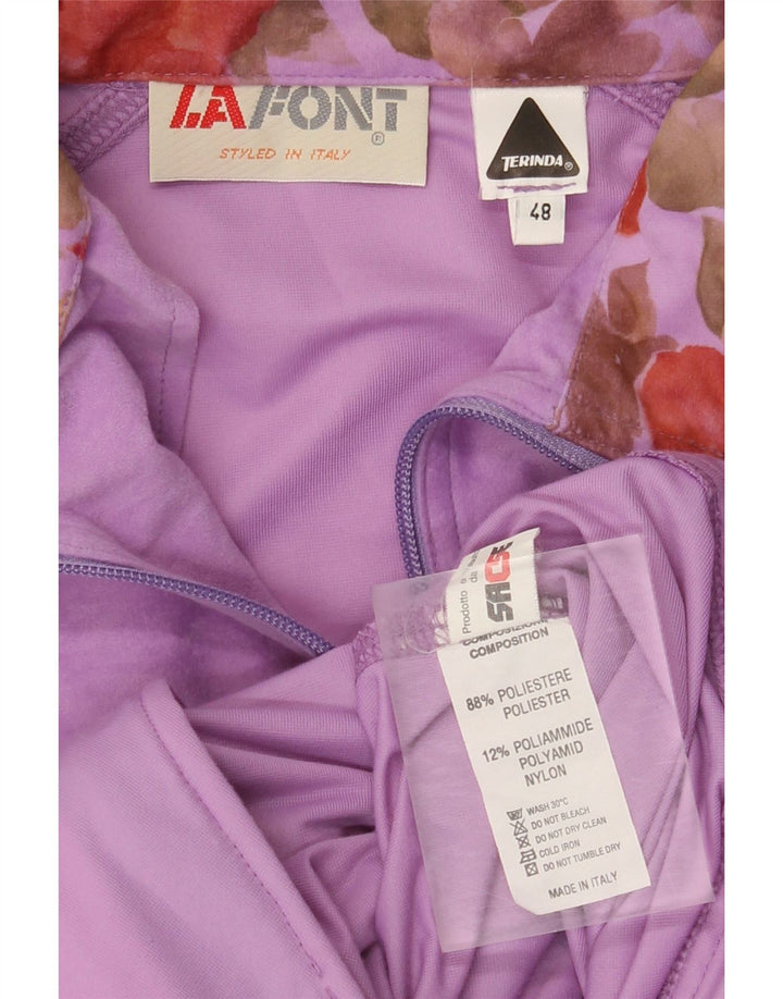 La Font Chaqueta superior de chándal de terciopelo para hombre IT 48 Medium Purple Floral