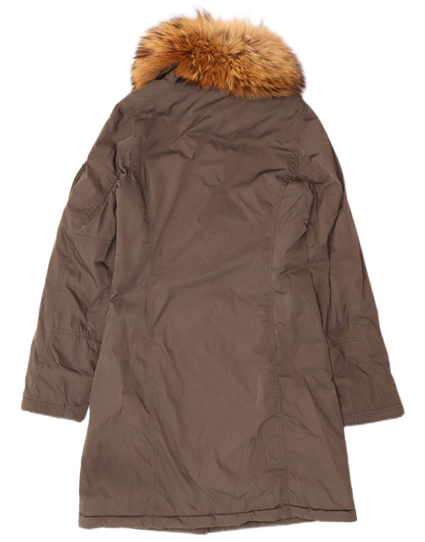 WOOLRICH Parka para mujer UK 6 XS Marrón Clásico