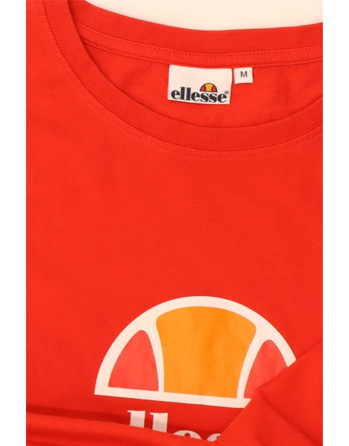 Ellesse Hombre Camiseta Gráfica Top Medium Rojo Colorblock