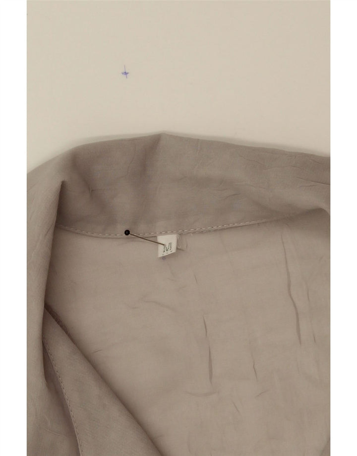 VINTAGE Womens Longline Oversized Shirt Blouse UK 14 Medium Grey Vintage Vintage and Second-Hand Vintage from Messina Hembry 