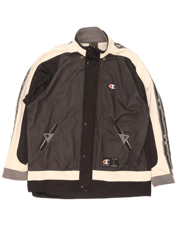 Champion Chaqueta De Chándal Con Gráfico Para Hombre, Grande, Color Negro