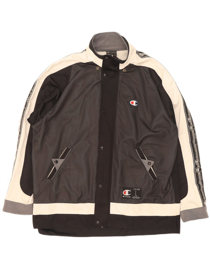 Champion Chaqueta De Chándal Con Gráfico Para Hombre, Grande, Color Negro
