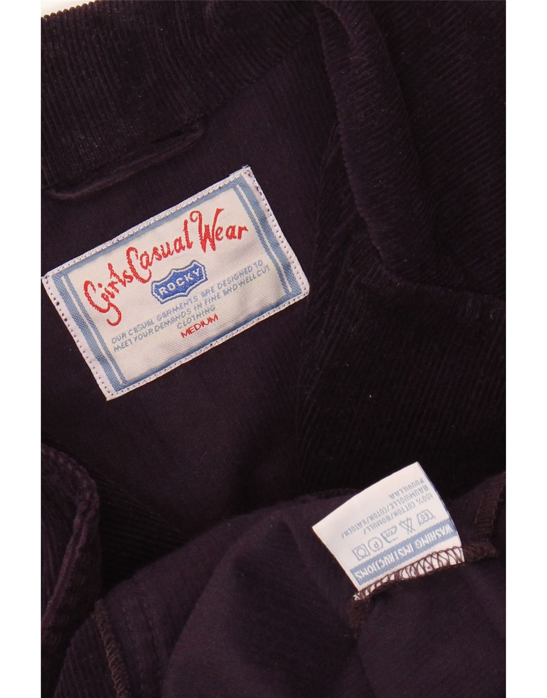 ROCKY Chaqueta tipo blazer de pana con 5 botones para mujer UK 44 Algodón morado mediano