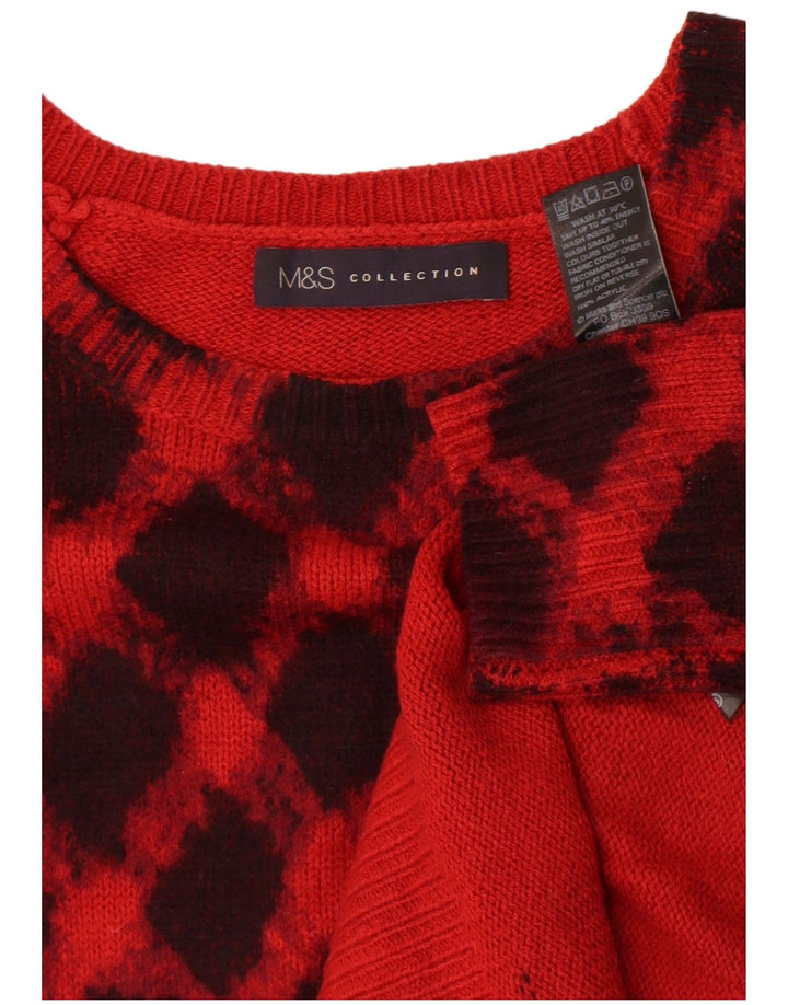 Marks & Spencer Jersey con cuello barco para mujer, talla 8, color rojo