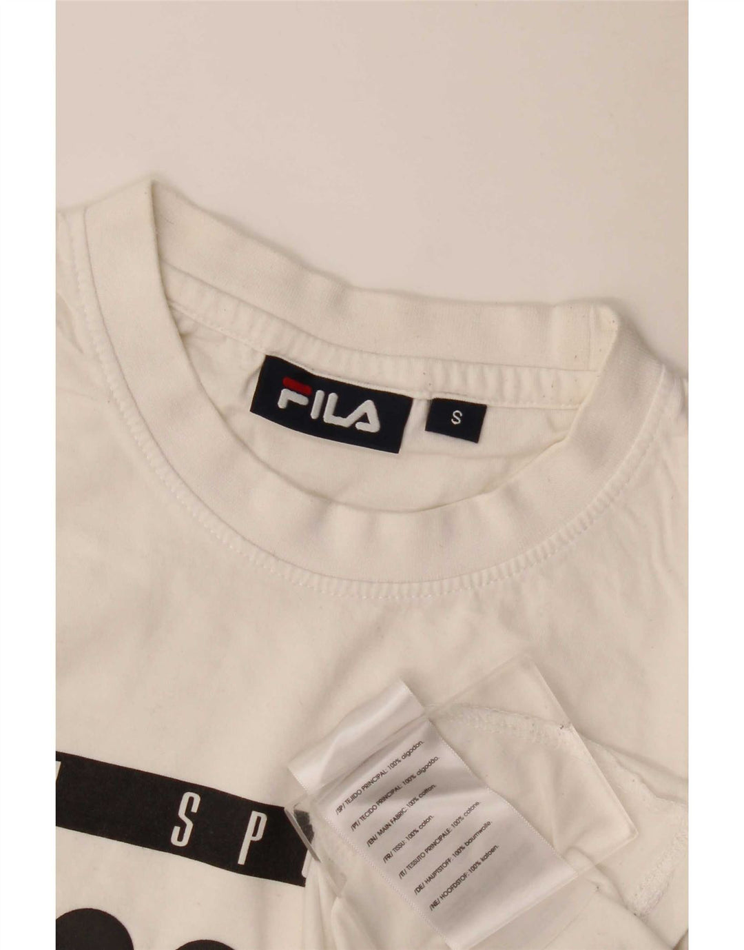 Fila Camiseta gráfica para hombre Top Small White Cotton