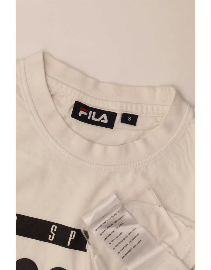 Fila Camiseta gráfica para hombre Top Small White Cotton