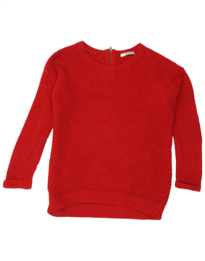 Marks & Spencer Jersey extragrande con cuello barco para mujer, talla 40, color rojo