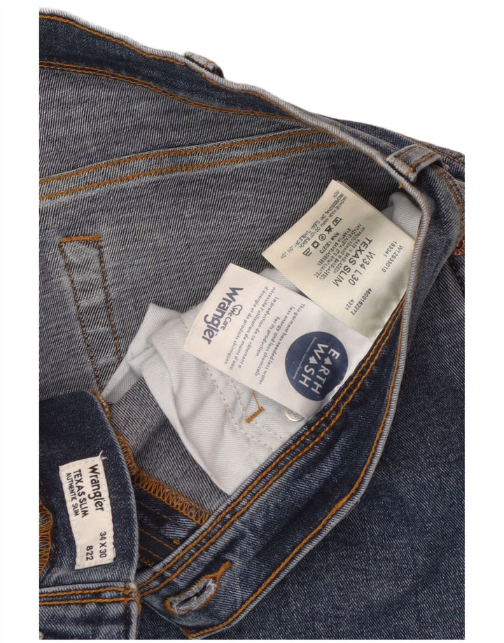 WRANGLER Vaqueros ajustados Texas para hombre W34 L30 Algodón azul