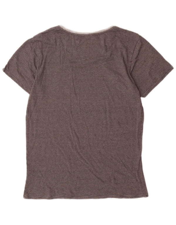Billabong Mens Custom Fit Camiseta Top Algodón a rayas gris medio