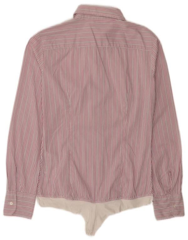 Benetton Body Camisero Mujer ES 40 Mediano Rosa Algodón A Rayas