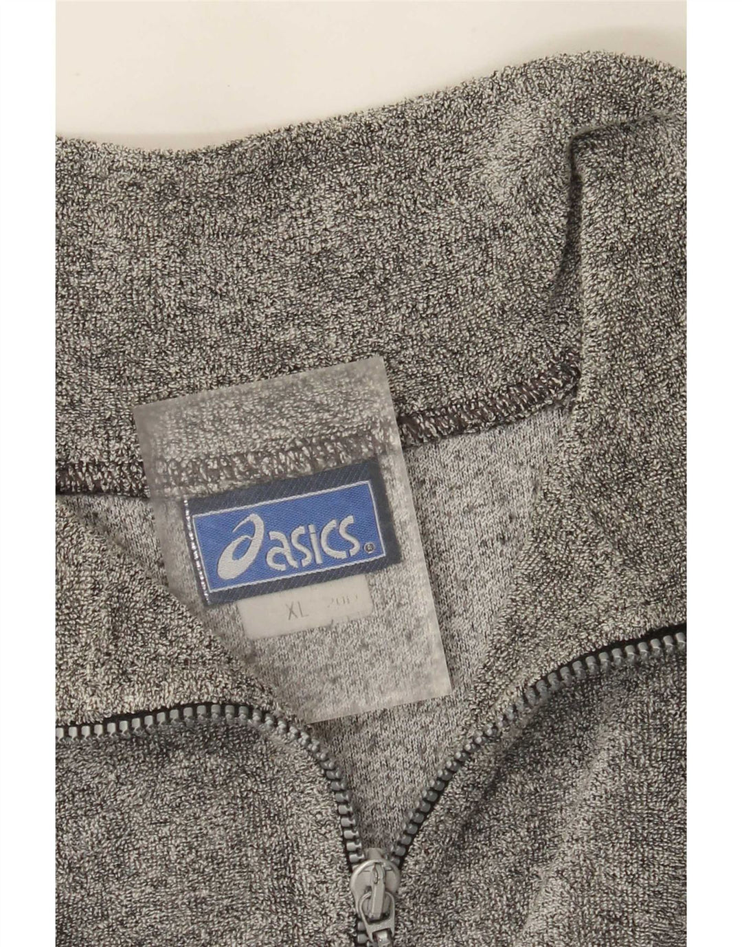 Asics Hombre Graphic Zip Neck Top Manga Larga XL Gris Colorblock