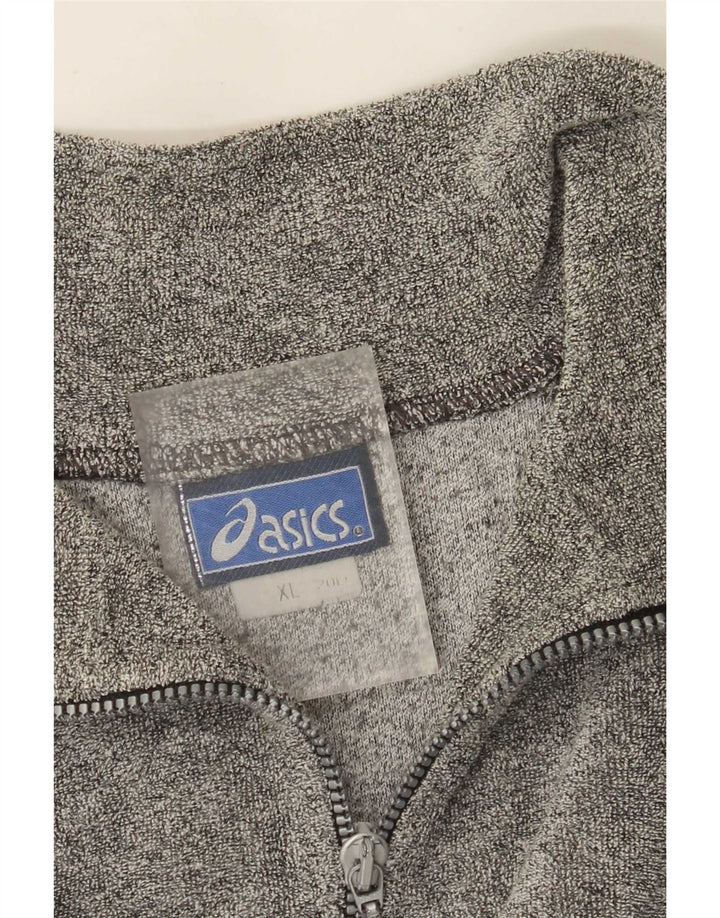 Asics Hombre Graphic Zip Neck Top Manga Larga XL Gris Colorblock
