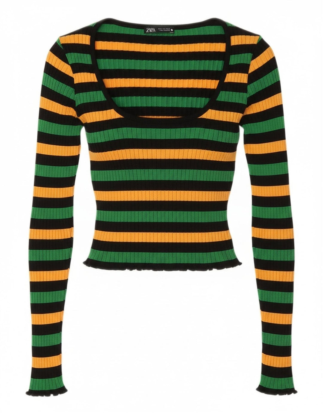 Zara Mujer Crop Top UK 40 Mediano Rayas Multicolor