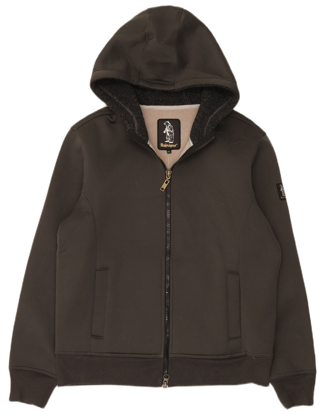 Refrigue Sudadera con capucha y cremallera para hombre XL Verde