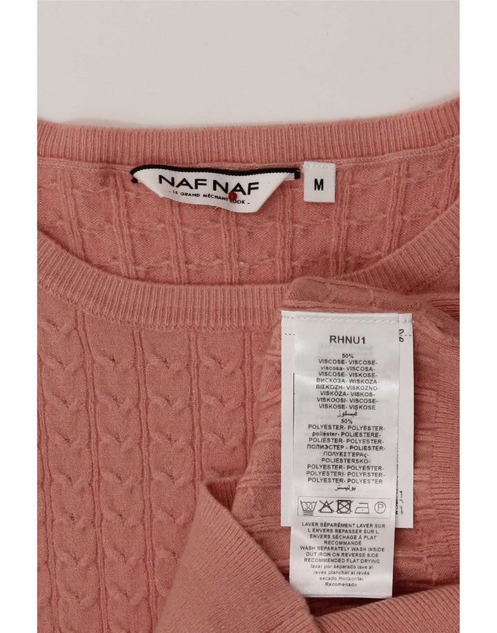 Naf - Jersey para mujer con cuello barco, talla 40, viscosa rosa mediana