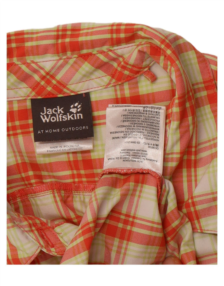 JACK WOLFSKIN Womens Short Sleeve Shirt UK 16 Large Multicoloured Check