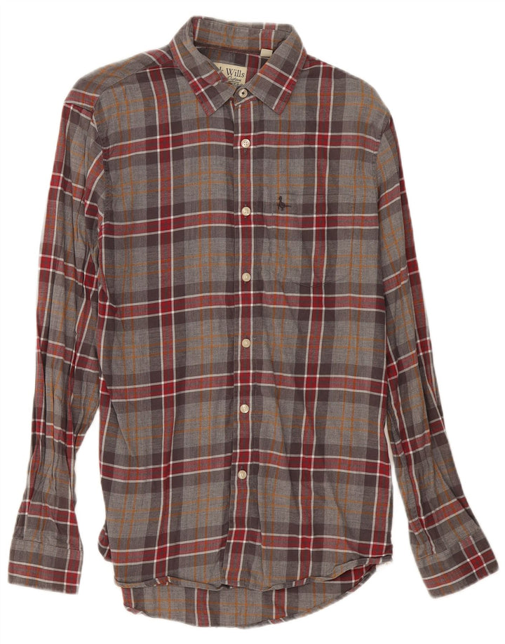 Jack Wills Camisa De Franela Para Hombre Algodón A Cuadros Gris Pequeño