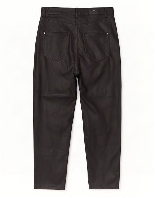 Zara Mujer Pantalones Cortos De Piel Sintética De Cintura Alta EU 38 Small W28 L24 Negro