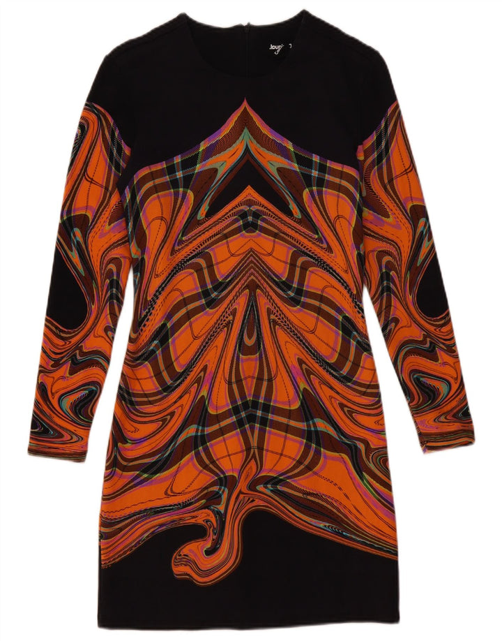 Desigual Vestido Vaina Con Patrón Abstracto Para Mujer UK 12 Medium Black