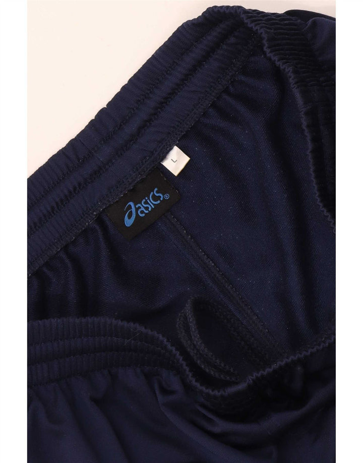 Asics Hombre Crop Chándal Pantalones Grande Azul Marino Poliéster