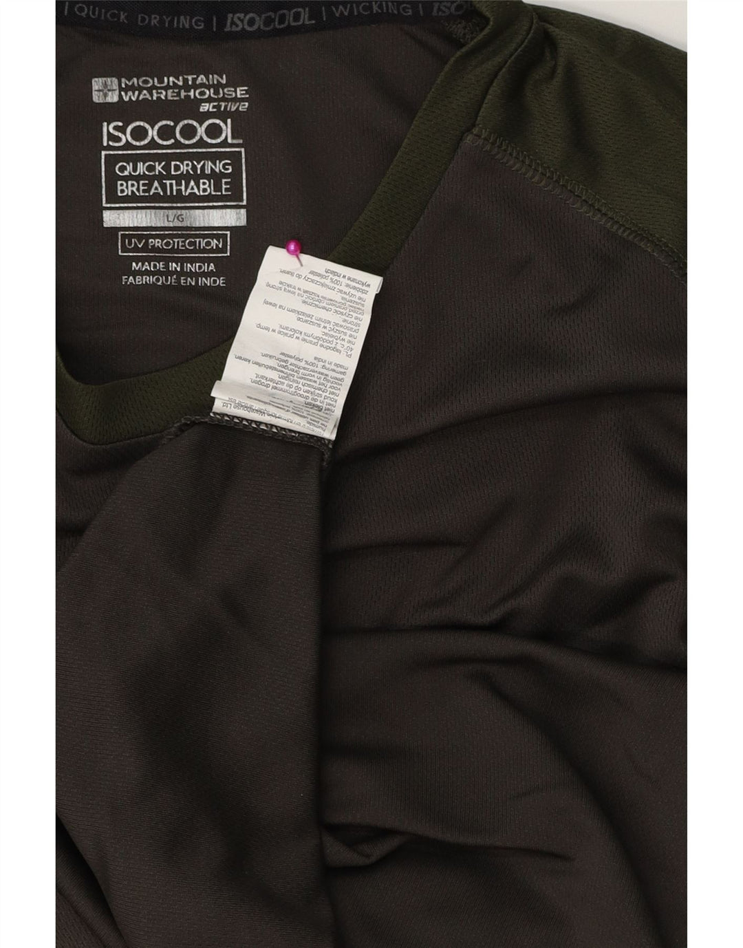 Camiseta para hombre Mountain Warehouse Top grande gris con bloques de color Poliéster