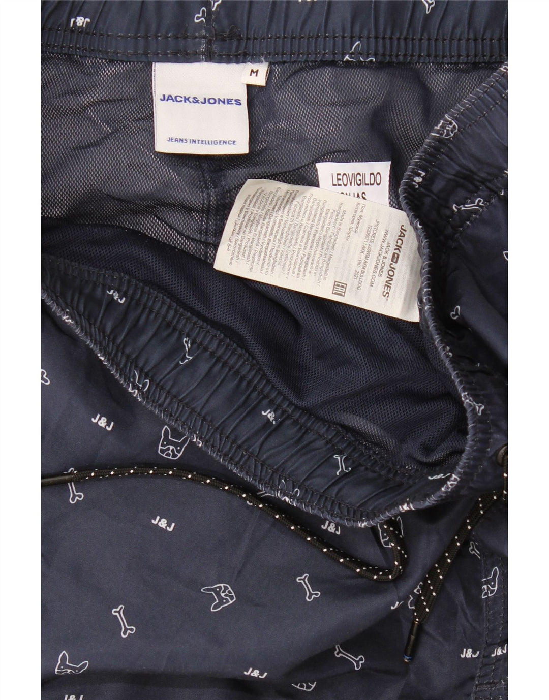 JACK & JONES Hombre Bañador con estampado gráfico Azul marino medio Poliéster