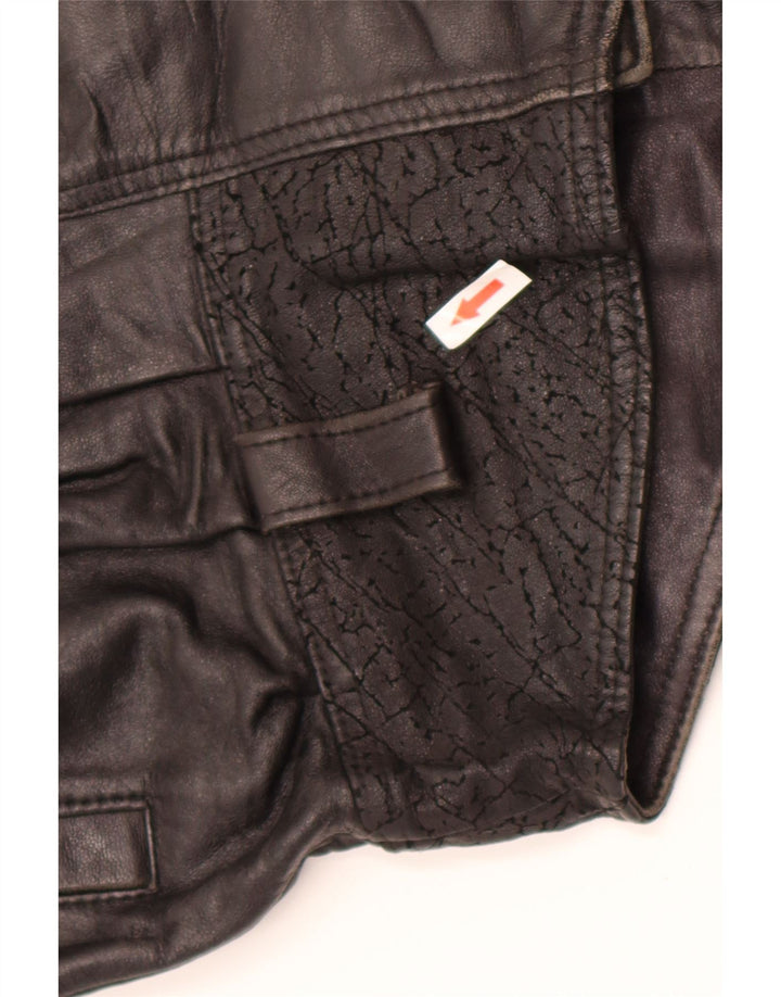 Lee Chaqueta de cuero extragrande para mujer UK 10 Small Black Leather
