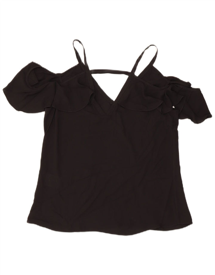 BCBGMAXAZRIA Top con hombros descubiertos para mujer UK 2 2XS Poliéster negro