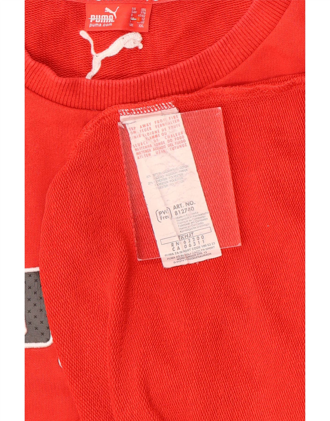 Puma Sudadera gráfica para hombre Jumper 2XL Algodón rojo