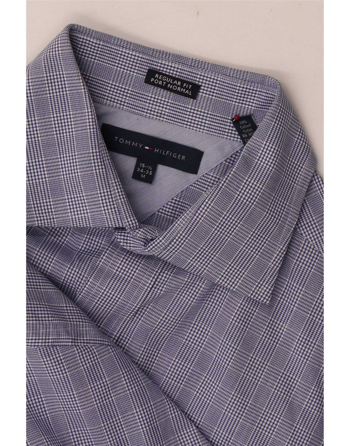 Tommy Hilfiger Camisa formal para hombre Talla 15 1/2 Pata de gallo azul mediana