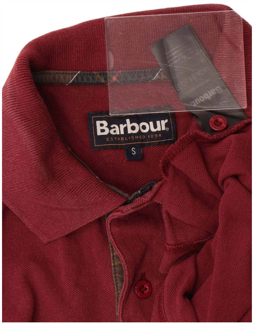 Polo Barbour Hombre Pequeño Algodón Burdeos