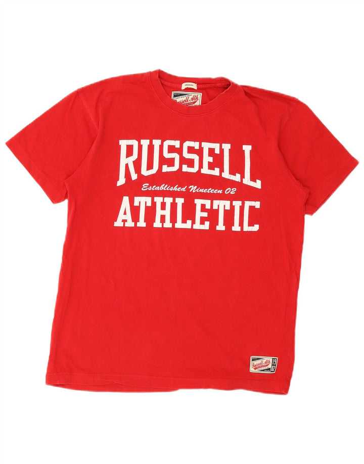 Russell Athletic - Camiseta gráfica para hombre (algodón rojo mediano)