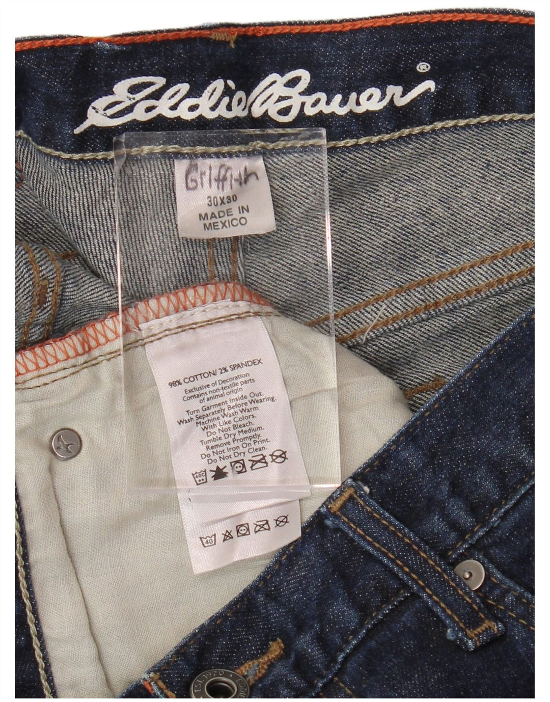 EDDIE BAUER Vaqueros rectos para hombre W30 L27 Algodón azul marino