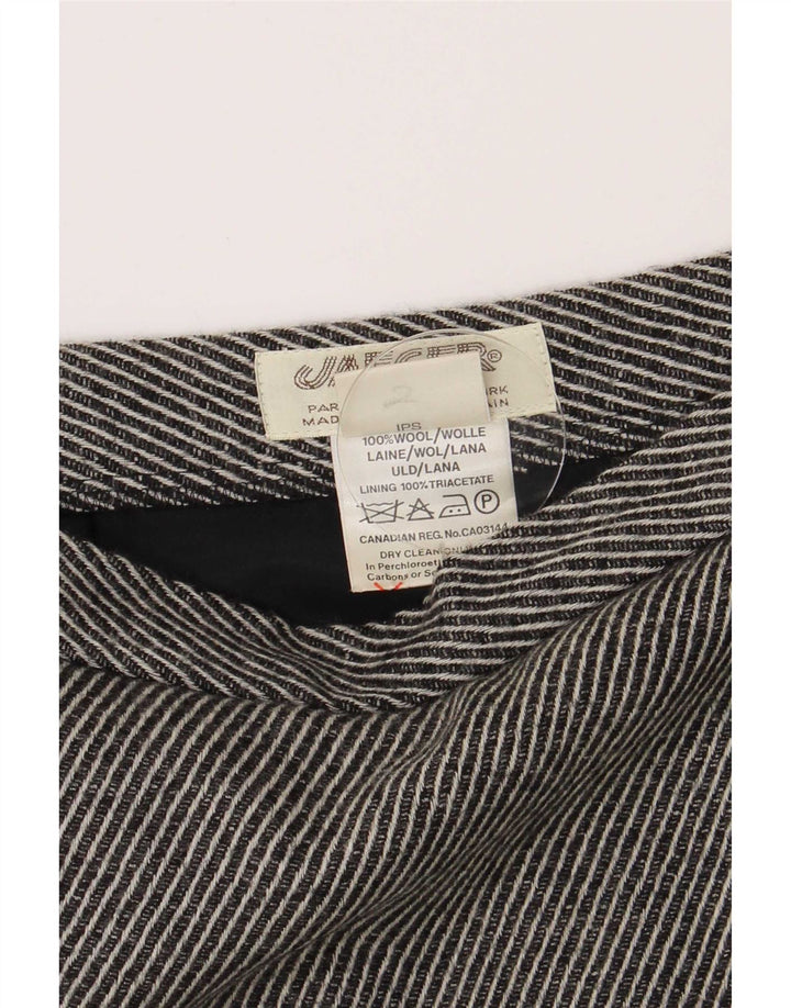 Falda lápiz Jaeger para mujer UK 14 Medium W28 Lana a rayas gris