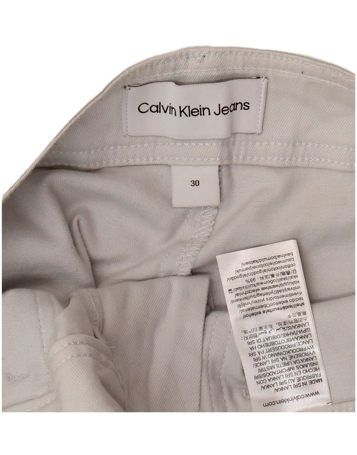 CALVIN KLEIN Pantalón cargo joggers para hombre W30 L28 Algodón blanco