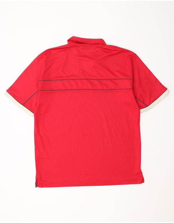 Lotto Polo para hombre UK 40/42 Large Poliéster a rayas rojas
